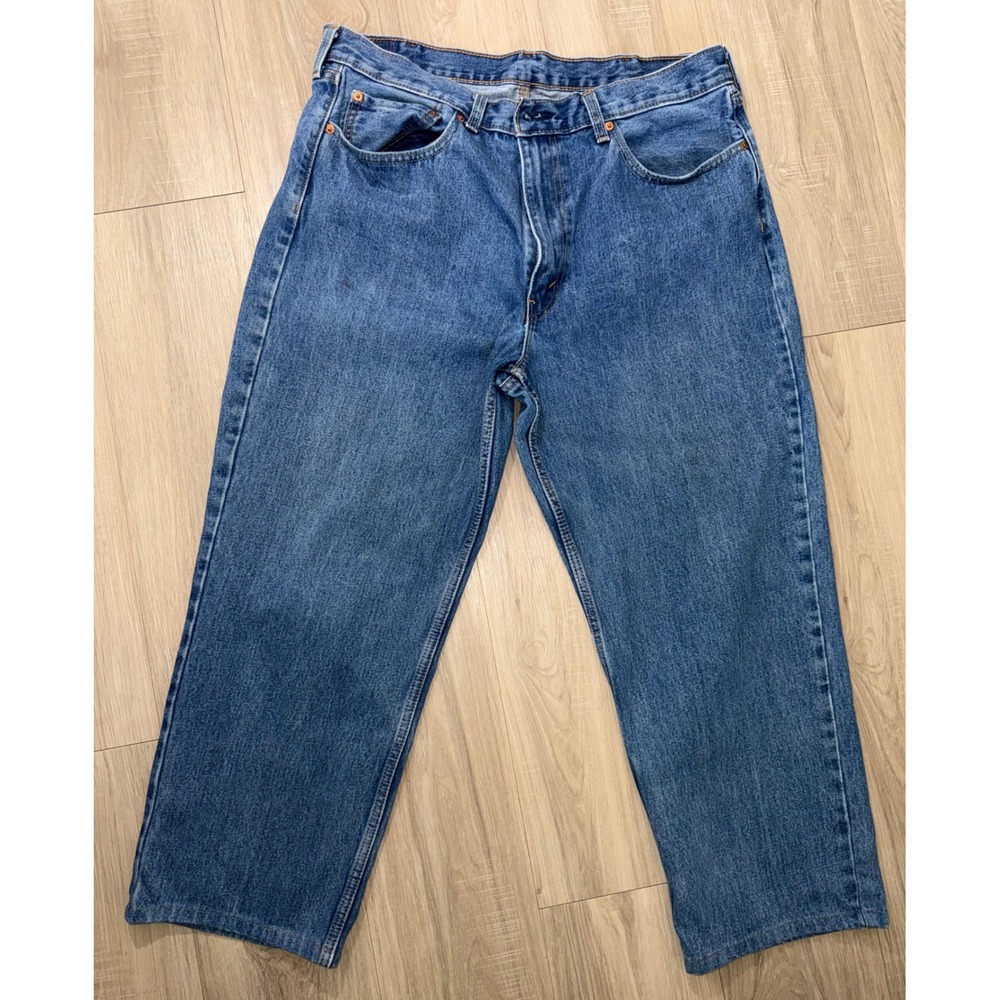 Levis 550 Relaxed Fit Mens Blue Denim Jeans W38 L34 Medium Wash Tapered Leg